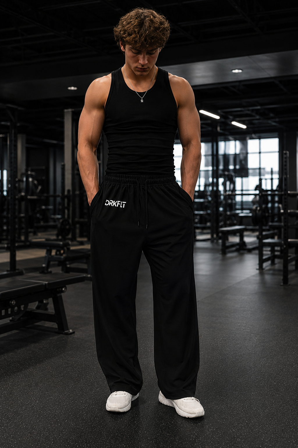 DRKFIT WHITE Wide-leg joggers