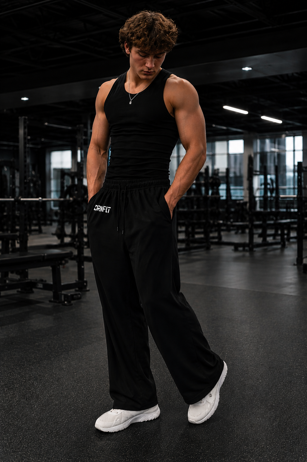 DRKFIT WHITE Wide-leg joggers